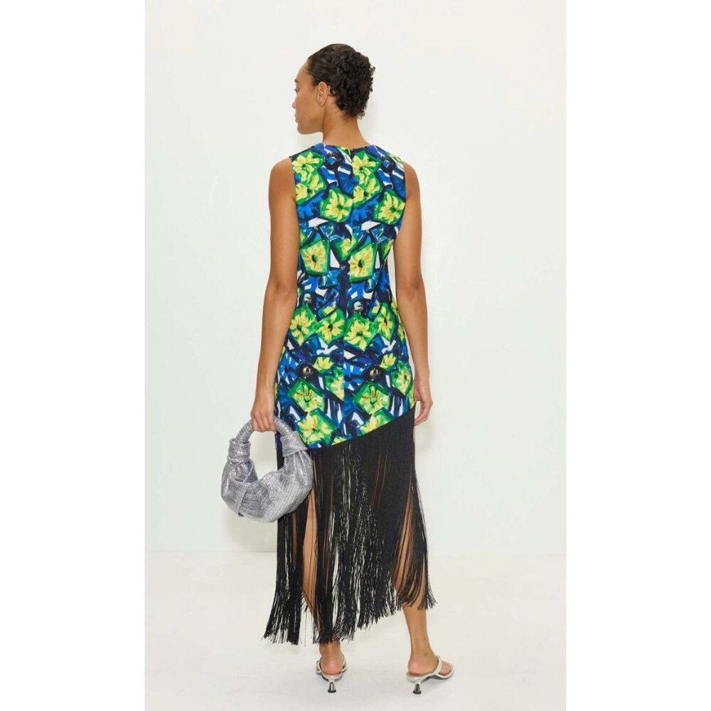 Anthropologie Simon Miller Casablanca Fringe Dress Size XS Abstract Floral Print - Picture 7 of 8